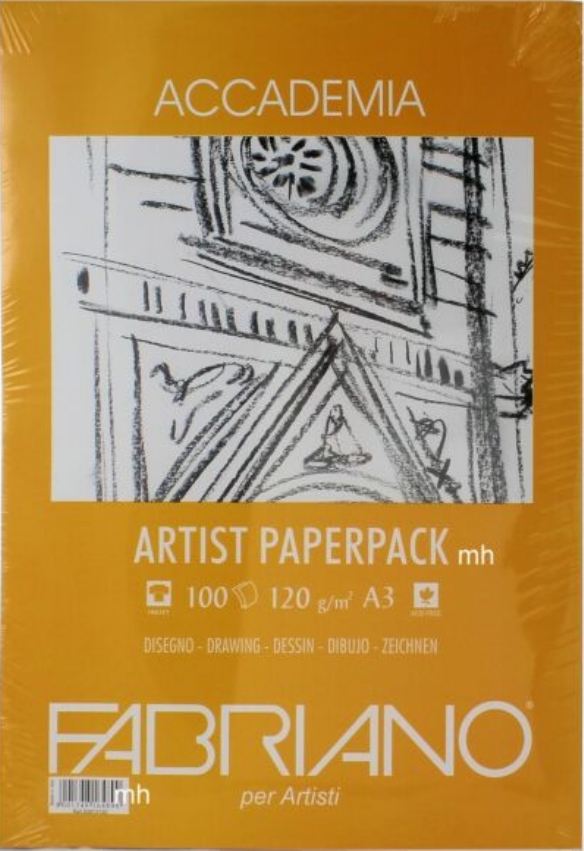 adopteren fles Meander Wit tekenpapier, fabriano accademia, 120gr, 100 vel, A3
