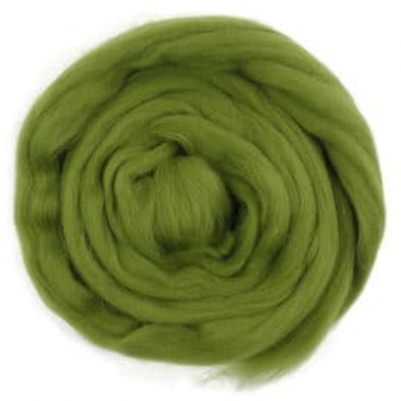 Viltwol/merino lontwol, 50 gram, mosgroen kopen?