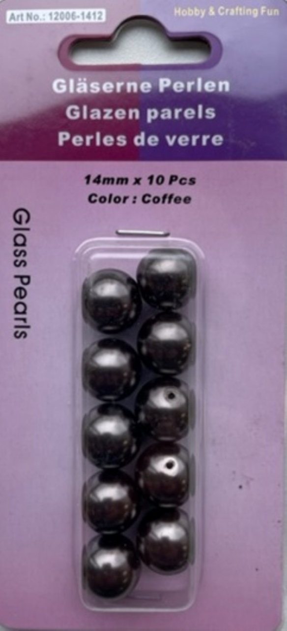 OUTLET Glasparels koffie, 14mm, 10 stuks kopen?