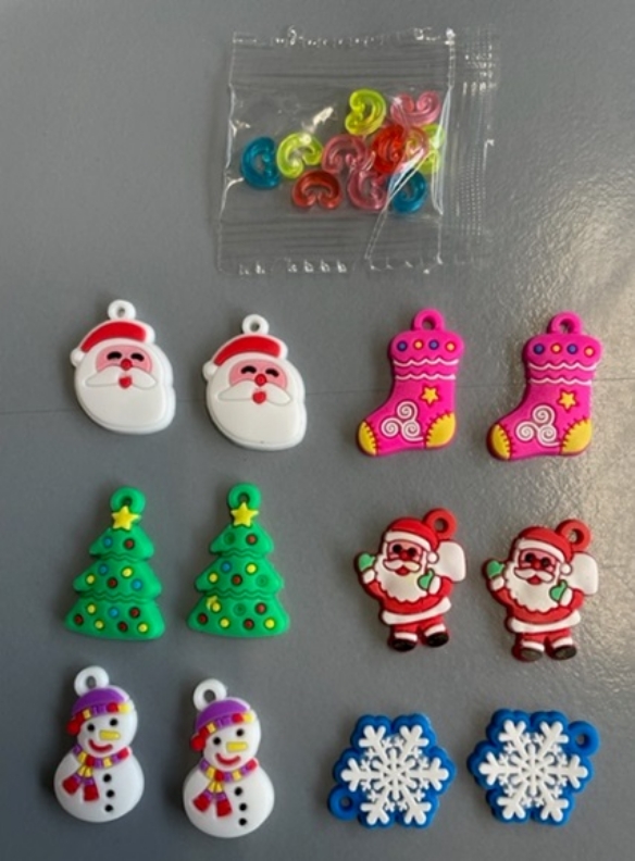 OUTLET Rainbow bands/loombandjes charms, kerst, 12 stuks inclusief 12 s-clips kopen?