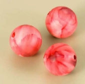 OUTLET Gemarmerde kunststof kralen 18mm, 6 stuks, roze kopen?