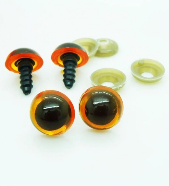 OUTLET Kunststof ogen met veiligheidssluiting, 15mm, 20 stuks amber kopen?