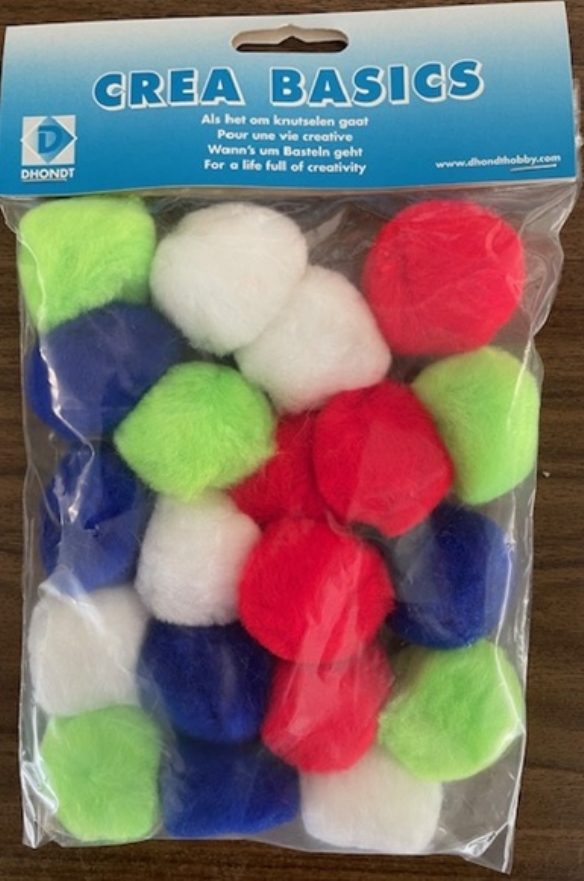 OUTLET Pompoentjes/pompons/pompoms, 40 mm, 20 st, assortiment kopen?