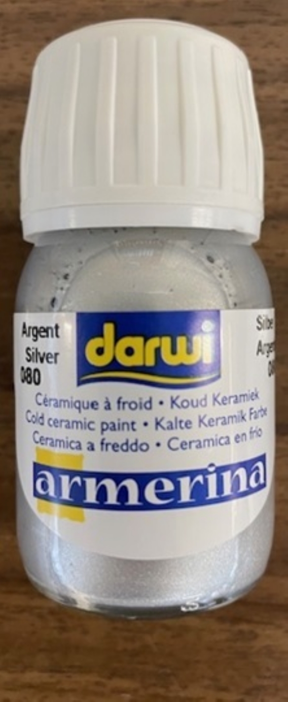 OUTLET Darwi Armerina porseleinverf / keramiekverf, 30 ml, zilver kopen?