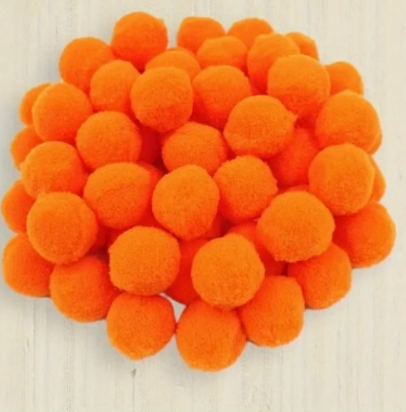 OUTLET Pompoentjes/pompons/pompoms, 13 mm, 80 st, oranje kopen?