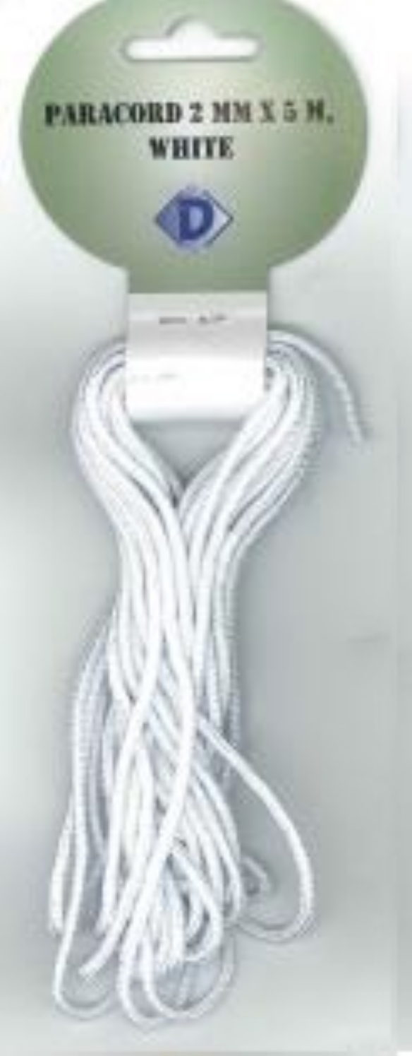 OUTLET Paracord / koord / touw, 2 mm, 5 meter, wit kopen?