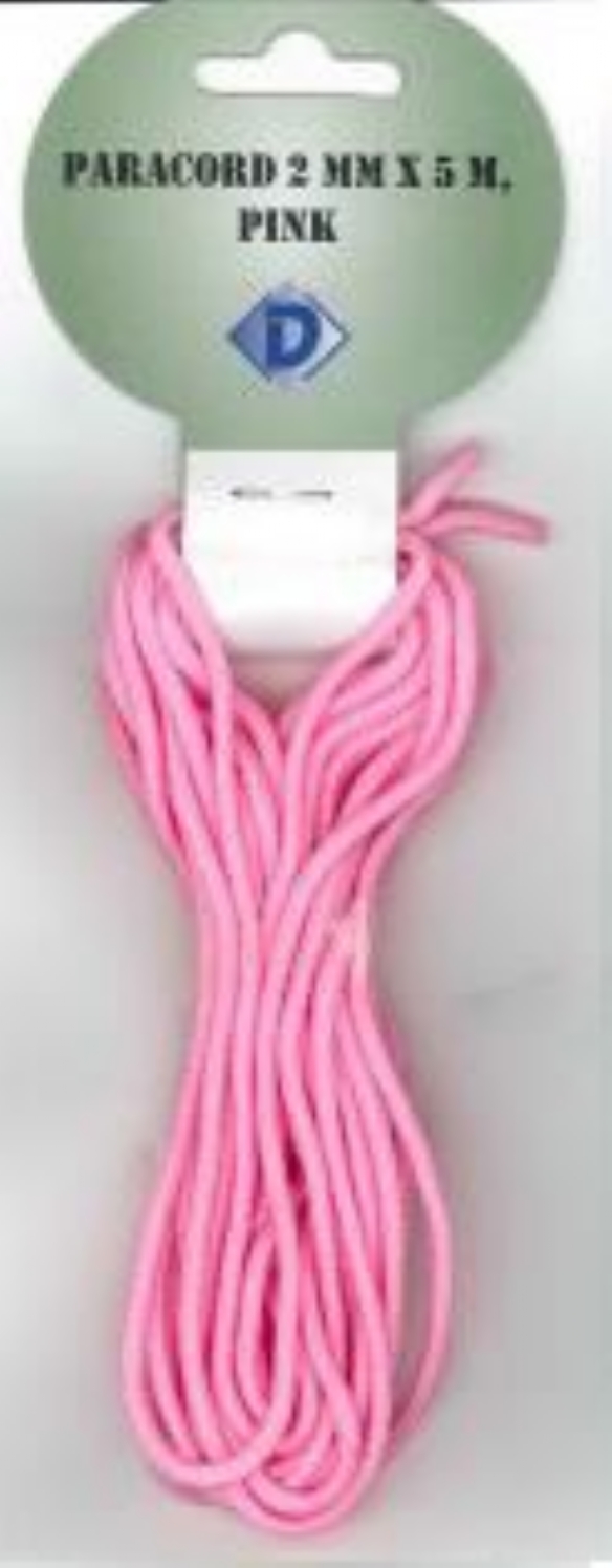 OUTLET Paracord / koord / touw, 2 mm, 5 meter, rose kopen?