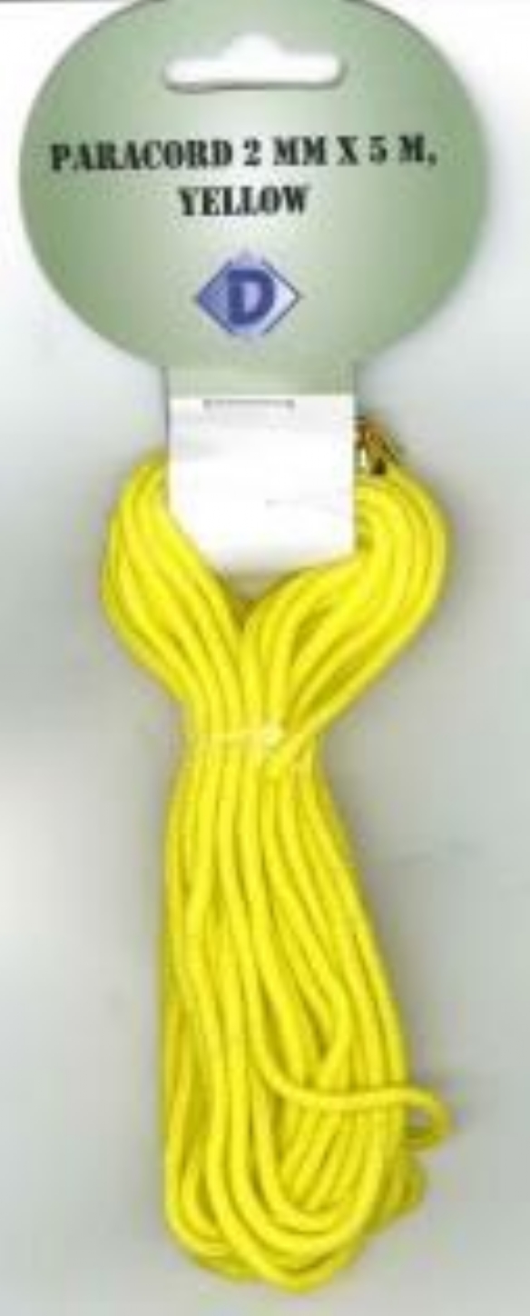 OUTLET Paracord / koord / touw, 2 mm, 5 meter, geel kopen?