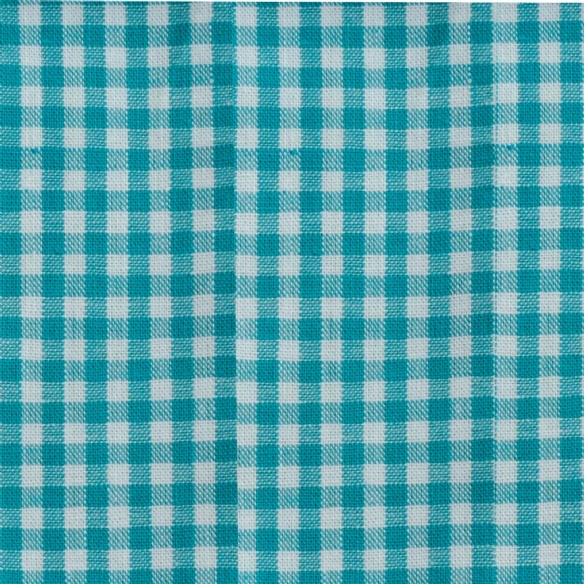 Bedrukte katoenen stof, 45 x 50 cm, turquoise geruit kopen?