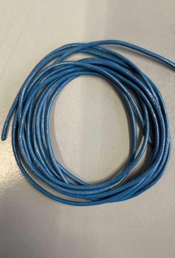 OUTLET Ronde leerveters, 2 mm, 2 x 1 meter, blauw kopen?