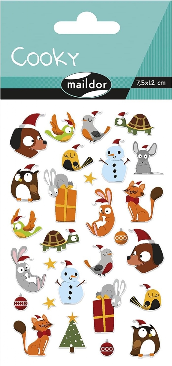 3D stickervel 7.5 x 12 cm, kerstmis dieren kopen?