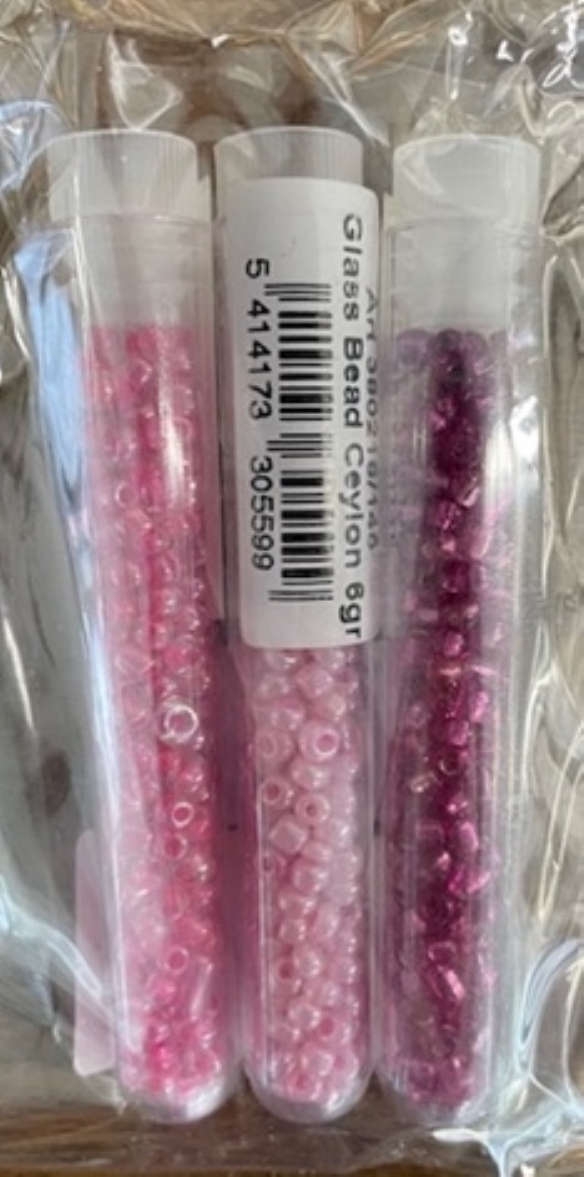 OUTLET Glazen kraaltjes/borduurkraaltjes/rocailles  roze mix, 3mm 8/0, 3 x 6gr kopen?