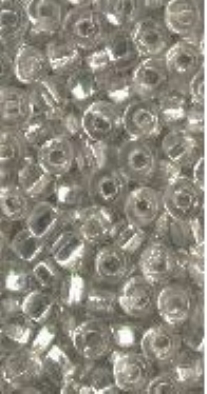 OUTLET Glazen kraaltjes/borduurkraaltjes/rocailles transparant met zilverkern, 3 mm (8/0),  6 gram , zilver