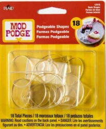 OUTLET Mod podge Podgeable basisvormen acryl, 18 stuks