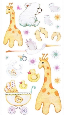 OUTLET Muurstickers / raamstickers, Giraffe, 34 x 63.5 cm