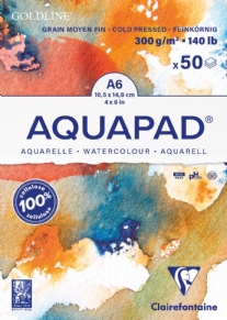 Clairfontaine Goldline Aquapad aquarelbloc, 300 gr, A6, 50 vel