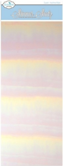 OUTLET Elizabeth - mylar shimmer sheetz folie, 12.5 x 30.5 cm, 3 vel, white iris