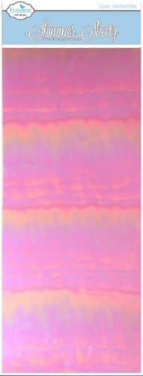 OUTLET Elizabeth - mylar shimmer sheetz folie, 12.5 x 30.5 cm, 3 vel, pink iris