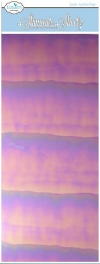 OUTLET Elizabeth - mylar shimmer sheetz folie, 12.5 x 30.5 cm, 3 vel, purple iris