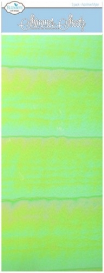 OUTLET Elizabeth - mylar shimmer sheetz folie, 12.5 x 30.5 cm, 3 vel, green iris