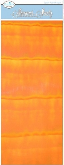 OUTLET Elizabeth - mylar shimmer sheetz folie, 12.5 x 30.5 cm, 3 vel, orange iris