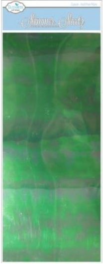 OUTLET Elizabeth - mylar shimmer sheetz folie, 12.5 x 30.5 cm, 3 vel, peridot gemstone
