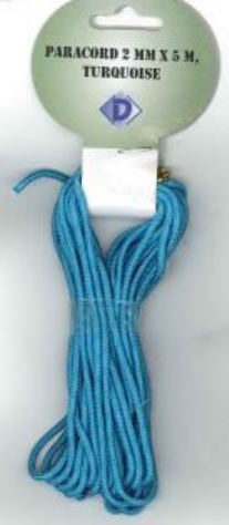 OUTLET Paracord / koord / touw, 2 mm, 5 meter, turquoise
