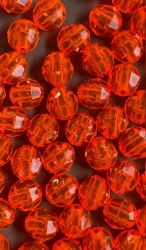 OUTLET Acryl facetkralen 6 mm, oranje, 100 stuks