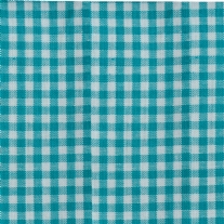 Bedrukte katoenen stof, 45 x 50 cm, turquoise geruit