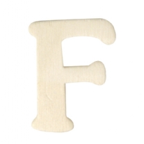 OP=OP Houten letter, hoogte 4 cm, dikte 2 mm, F