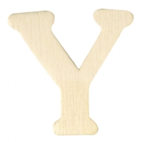 OP=OP Houten letter, hoogte 4 cm, dikte 2 mm, Y